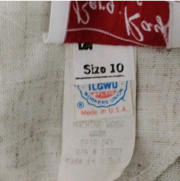 VTG Union Made Berg Ray Frocks Polyester Blend Dress Oatmeal Cream Size 10 - Picture 5 of 6